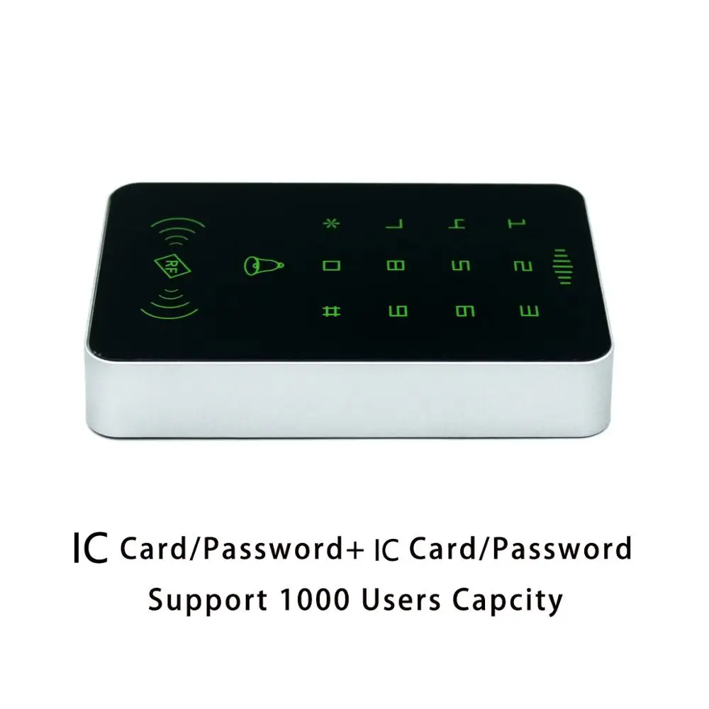 Access Control Keypad 125Khz/13.56Mhz RFID Card Gate Lock Card Reader Smart Door Access Controller System Capacity 1000 Users