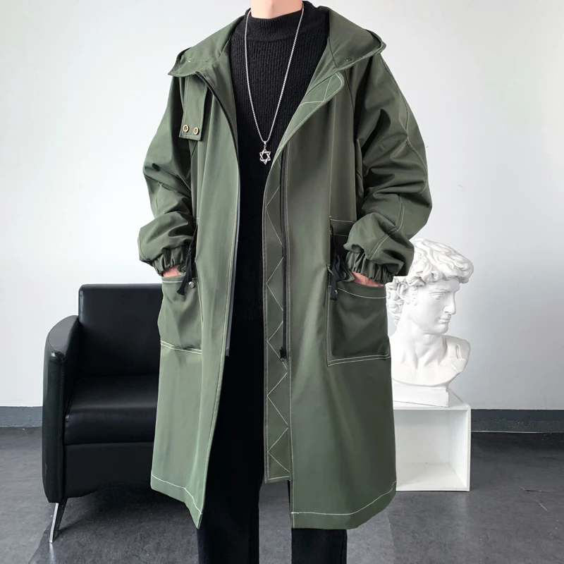 Autumn Men Korean Style Trench Men Fashion Solid Color Casual Long Coat Male Streetwear Loose Windbreaker Men Fleece Overcoat 4 Autumn Men Korean Style Trench Men Fashion Solid Color Casual Long Coat Male Streetwear Loose Windbreaker Men Fleece Overcoat 4