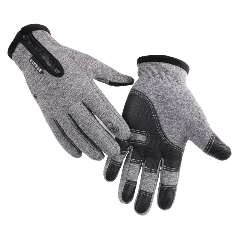 Winter New Men and Women Full Finger Waterproof Touch Screen Gloves Plus Velvet Warm Gloves Outdoor Sports Cycling Gloves