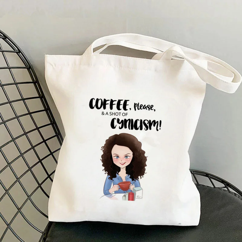 Shopper I drink coffee like a Gilmore Girl Printed Tote Bag women Harajuku shopper handbag Shoulder shopping bag Lady Canvas Bag