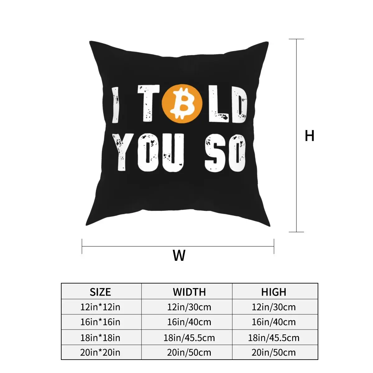 Bitcoin I Told You So Square Pillow Case Crypto Cryptocurrency Throw Pillow Ethereum Btc Blockchain Creative Cushion Covers