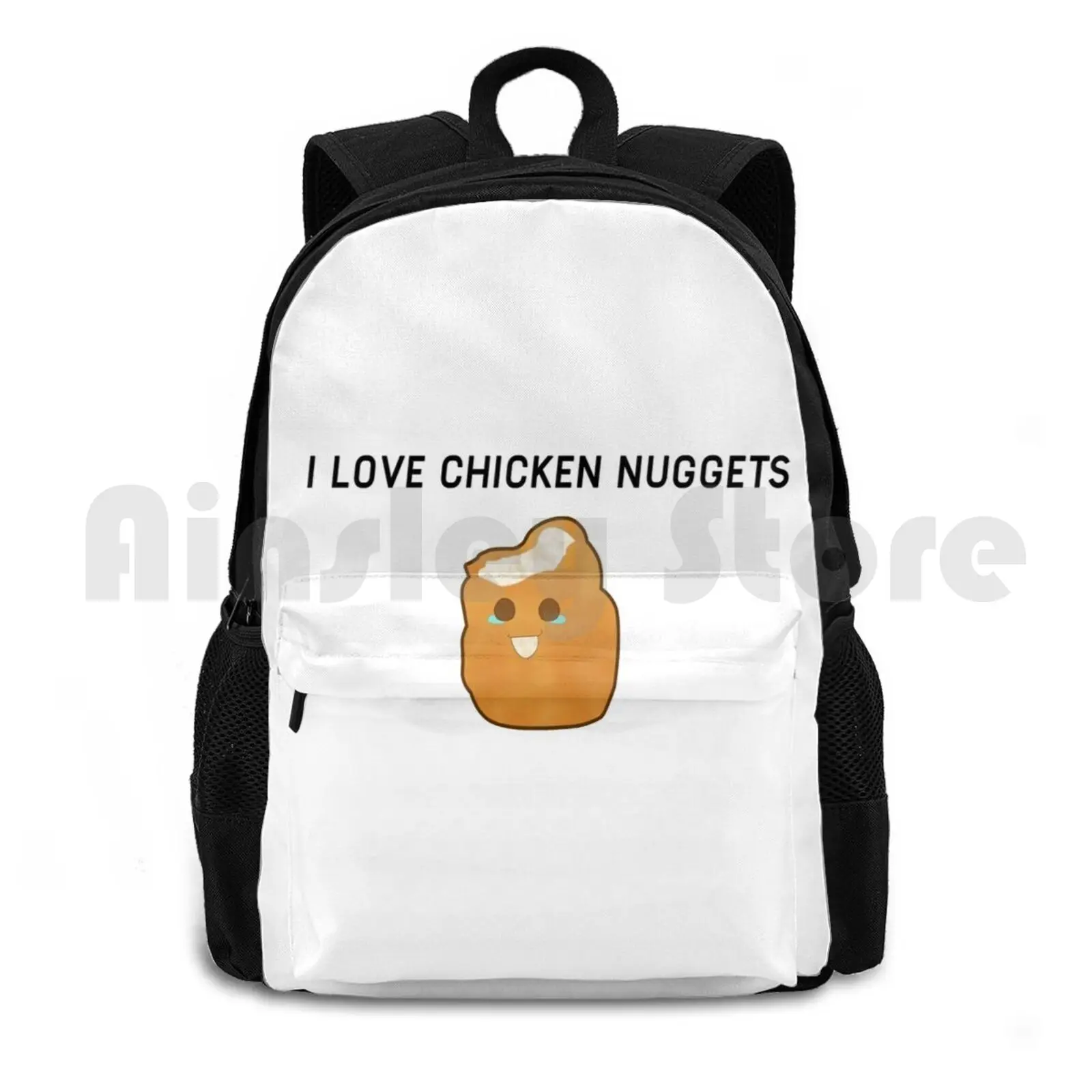 I Love Chicken Nuggets Outdoor Hiking Backpack Riding Climbing Sports Bag Fries Funny Aesthetic Tumblr Kawaii Cute Chicken