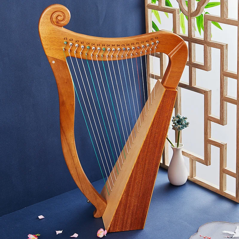 19/23 String Lyre Harp High Quality Lyre Portable Musical Instrument Harp 19 string Half Key Lyre Harp Stringed Instrument