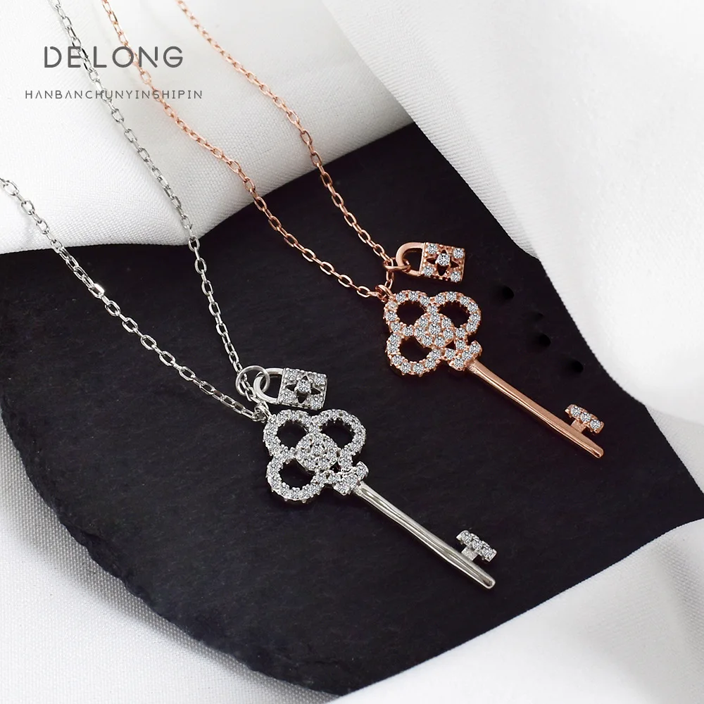 

Necklace Exquisite Key Lock Zircon Pendant Ts 925 Sterling Silver Link Chain Fashion Jewelry Thomas Bijoux Gift For Women