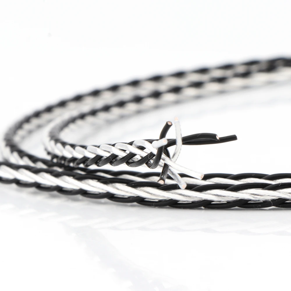 Preffair-Cable de 8 núcleos PTFE plateado OCC 7N para auriculares Hifi, cable de actualización de auriculares DIY