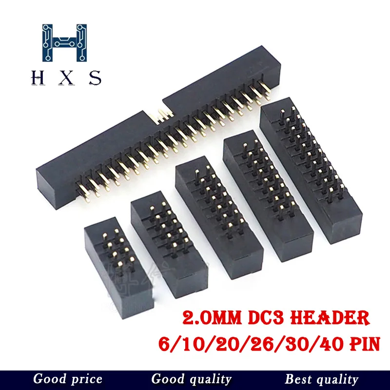 

10pcs dip 6/10/20/26/34/40 PIN 2.0MM pitch MALE SOCKET straight idc box headers PCB CONNECTOR DOUBLE ROW 10P/20P/40P DC3 HEADER