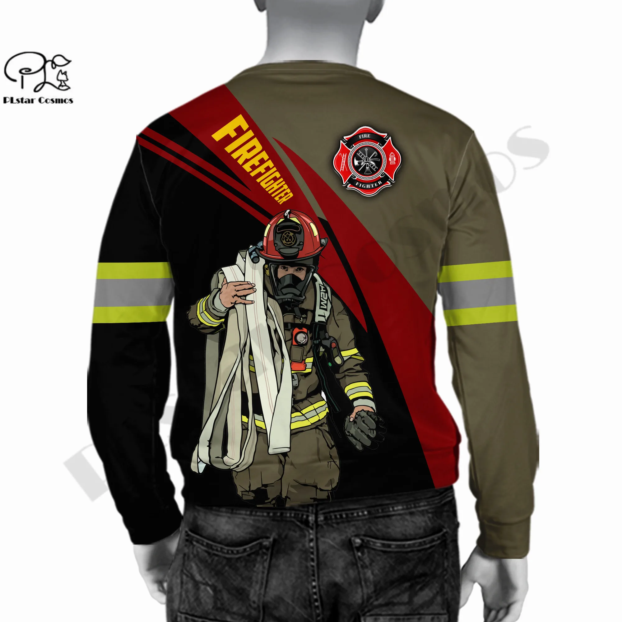 PLstar-Sudadera con capucha y cremallera para hombre y mujer, ropa de calle Unisex con estampado de bombero, nombre único, Hrajuku, informal, divertida, B-4