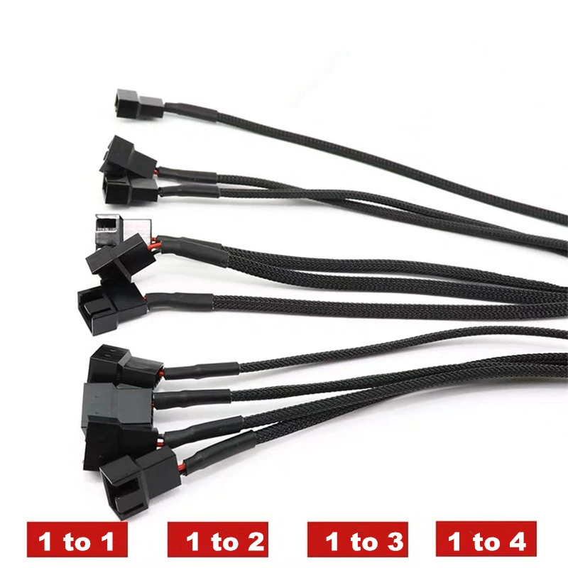 SATA 15 핀-2 웨이 3/4Pin 컴퓨터 CPU 호스트 냉각 팬 어댑터 케이블, 1-1 2 3 4 허브 연장 케이블 변환 전원 케이블