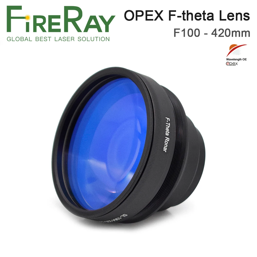 

FireRay OPEX F-theta Field Scan Lens 1064nm 70x70-300x300mm F100-420mm for 1064nm YAG Optical Fiber Laser Marking Machine Parts