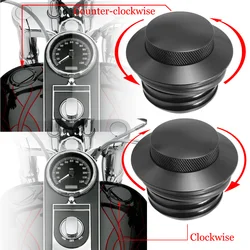 Motorcycle Black Pop Up Fuel Tank Cap Right Hand Thread Reservoir Gas Cap For Harley 82-10 Dyna Fat Bob Softail Fat Boy Touring