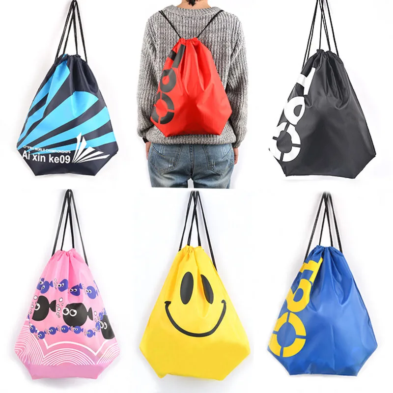 Waterproof Beach Light Drawstring Bag Swimming Hiking Storage Shoulder Bag Unisex Casual Solid Big Capacity Storage Bag