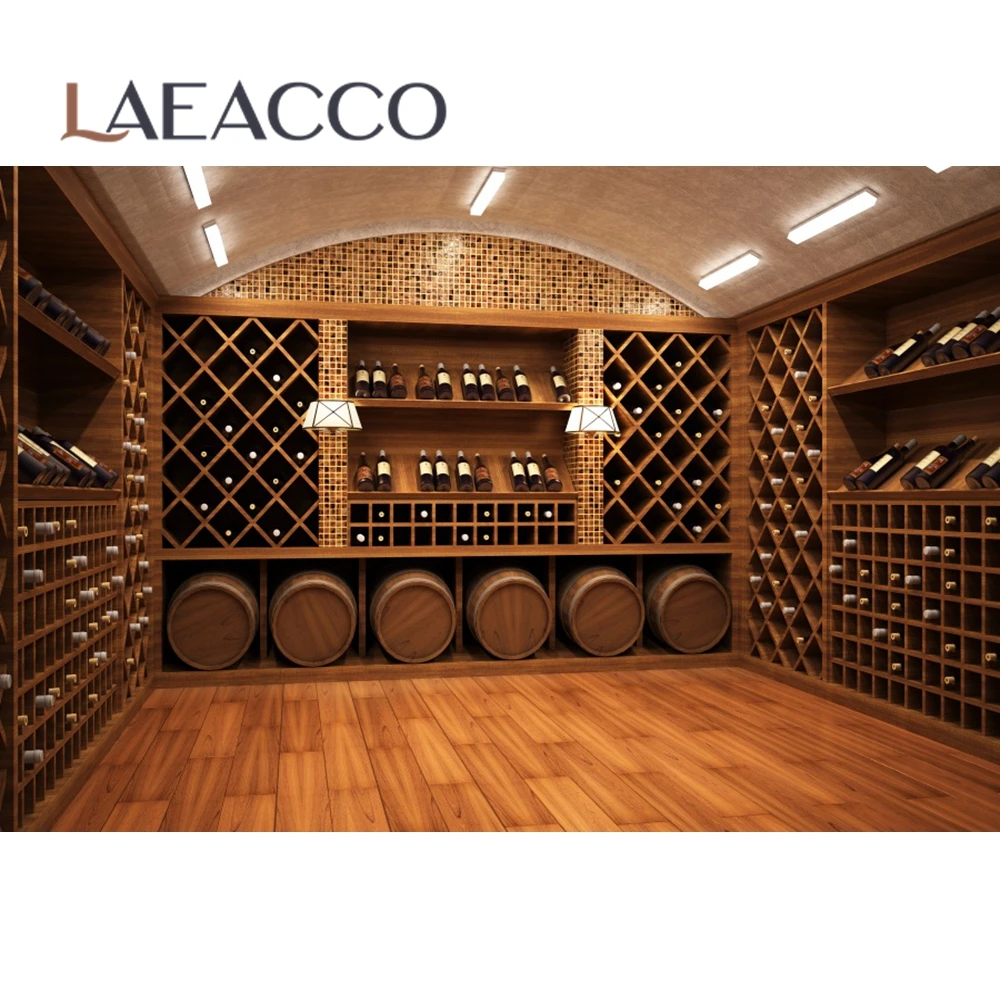 Laeacco النبيذ قبو مجلس الوزراء برميل التصوير الخلفيات مخصصة خلفيات للتصوير الفوتوغرافي للصور الاستوديو