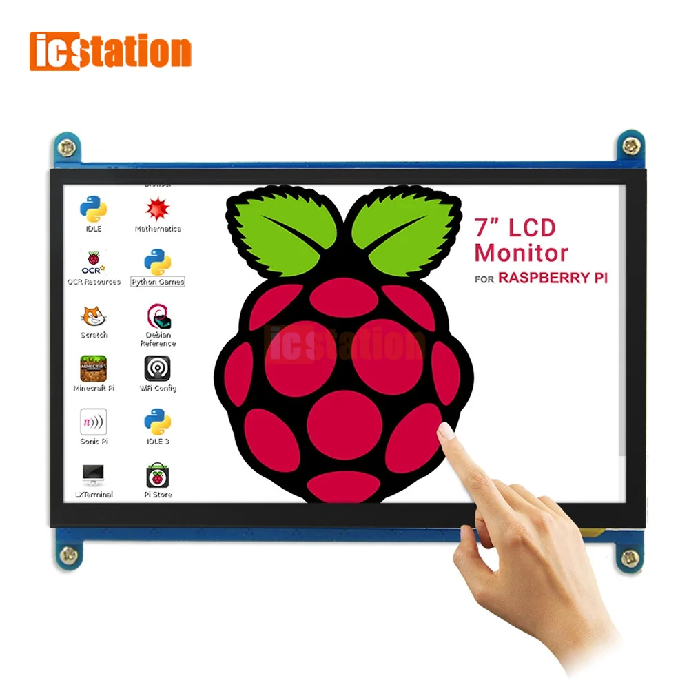 

7 inch LCD Display HDMI-compatible Touch Screen 1024x600 Resolution TN Capacitive Touch Screen Support Systems for Raspberry P