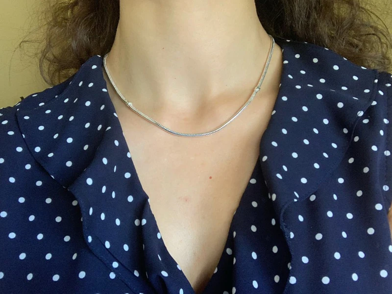 Collar de cadena de serpiente de plata de ley 925 para mujer, abalorio con cierre de bola seguro, regalo de boda, joyería artesanal, gran oferta