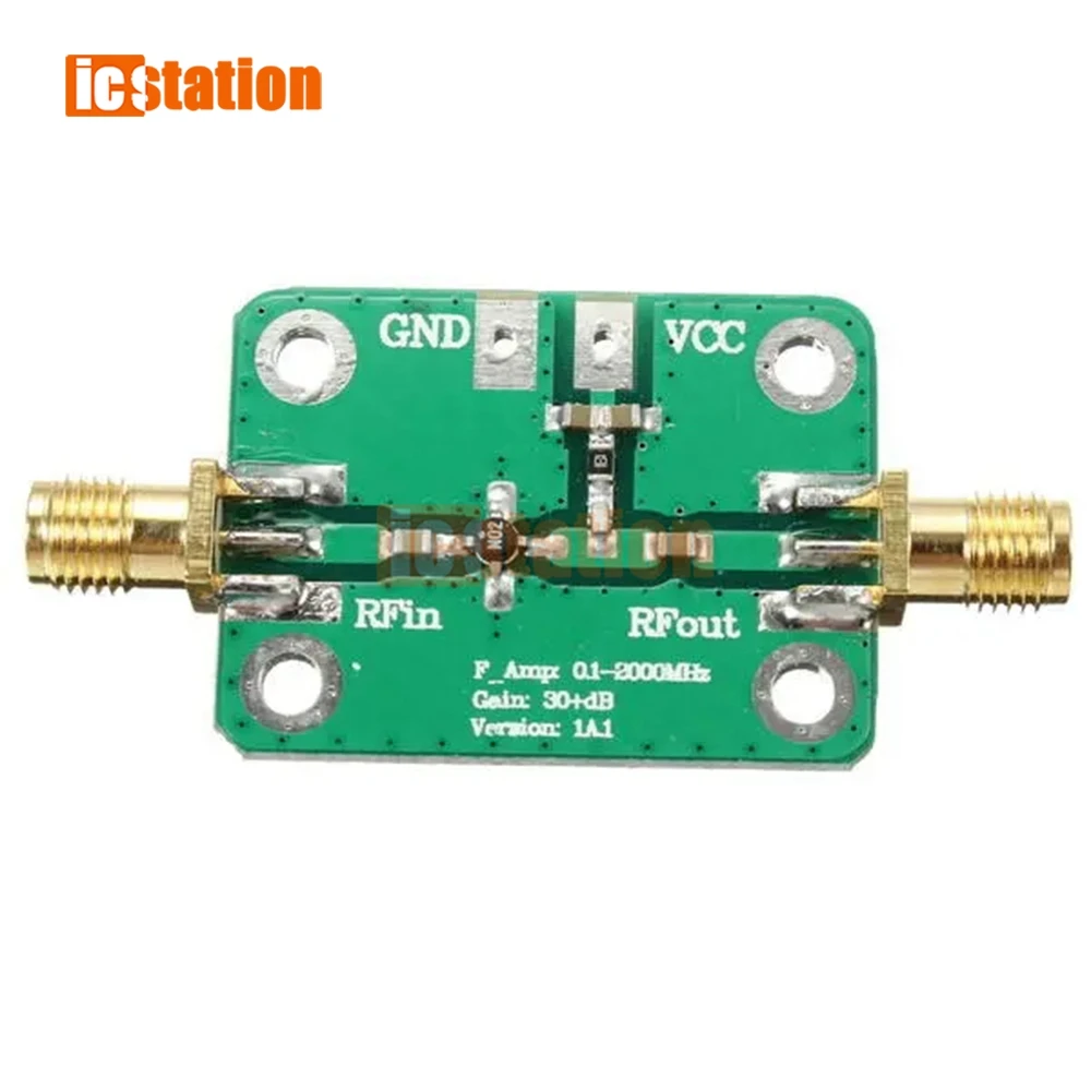 0.1-2000MHz RF Wideband Amplifier High Gain 30dB Low-noise Amplifier LNA Broadband Module Receiver LNA development board