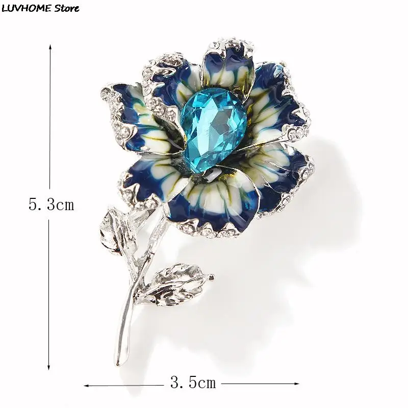 Flower Brooch Pins Crystal Brooches For Women Clothing Decoration Fashion Beautiful Jewelry Plant Flower Trendy Brooches