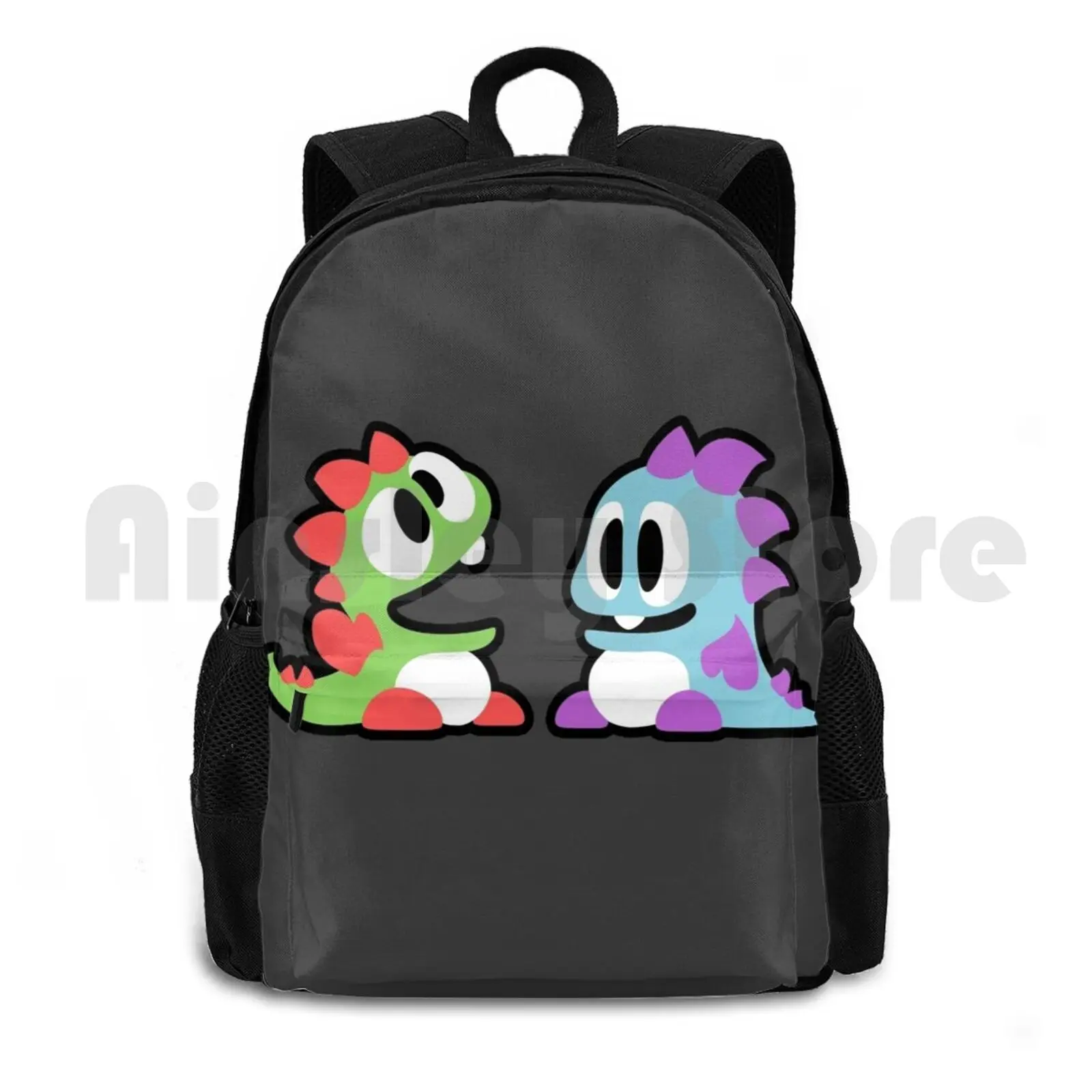 

Bubble Bobble Outdoor Hiking Backpack Waterproof Camping Travel Bubble Bobble Nes Gaming Retro 80s Video Games