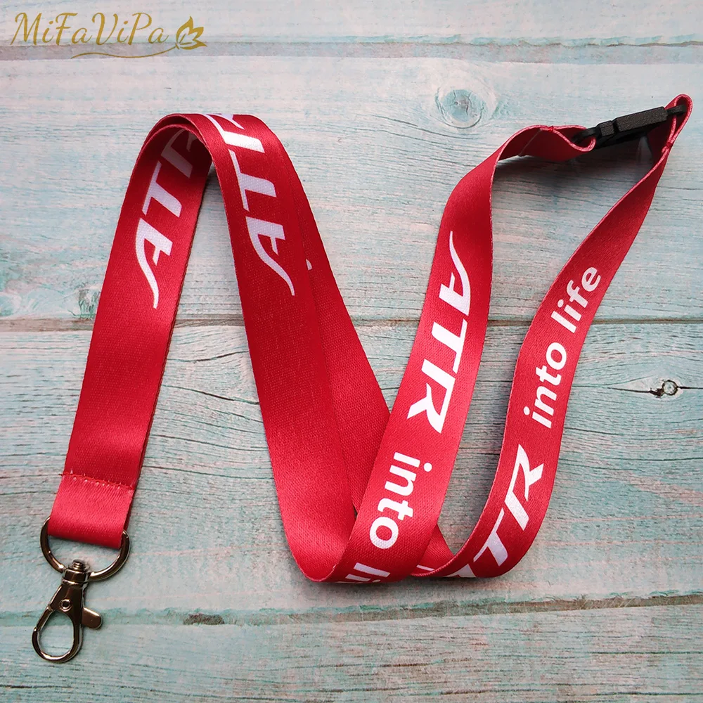 3 PCs MiFaViPa Red ATR into Life Flight Crew Neck Strap Chaveiro Key Chain Lanyard Keychain for ID Card Holder Fashion Trinket