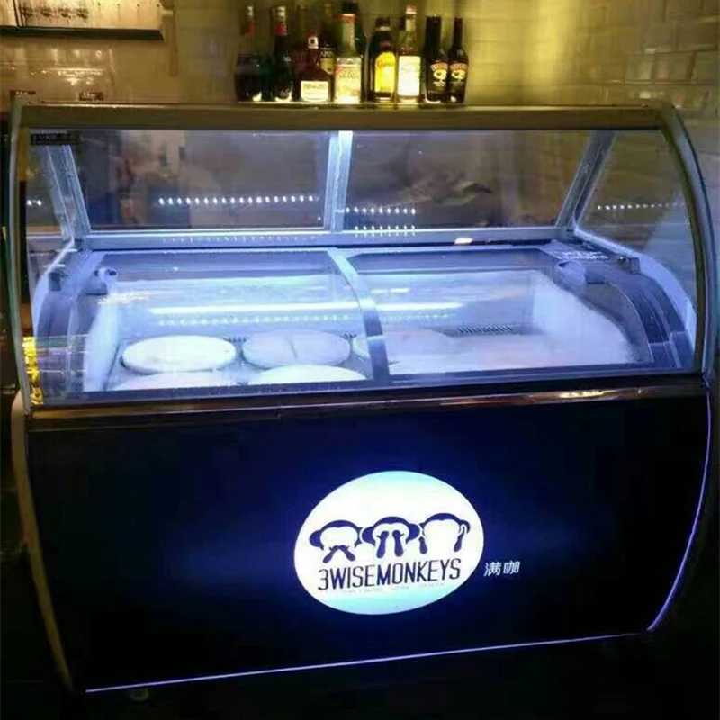 상업용 아이스크림 디스플레이, 냉동고 캐비닛 쇼케이스, 하드 아이스크림 카운터 탑 아이스크림 디스플레이