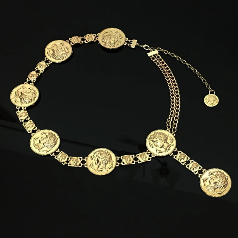 HATCYGGO Vintage Gold Chain Belt Women Metal Waist Belt High Quality Designer Body Chain Decorative Belt Jewelry For Dresses