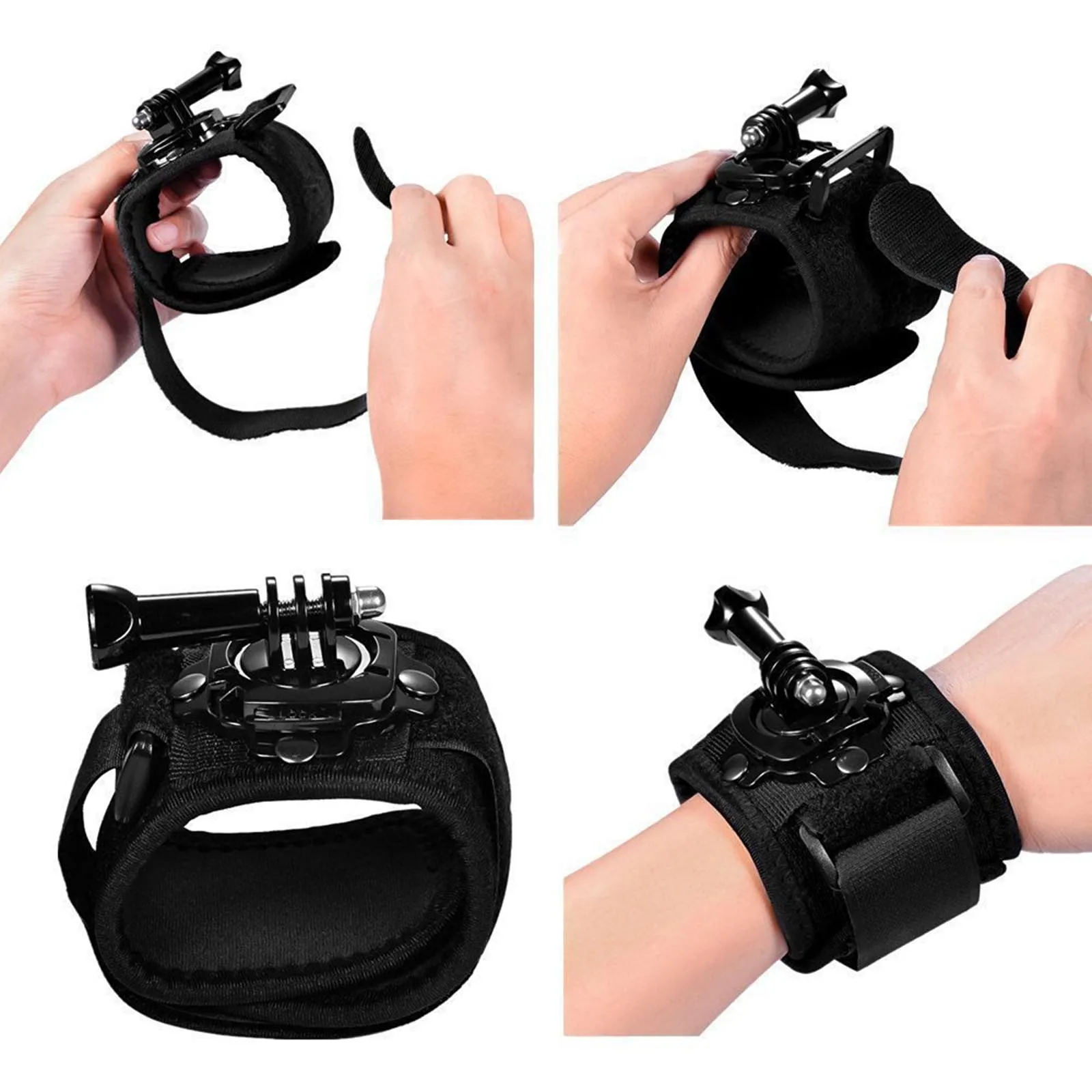 360 Degree Rotation Kit for Gopro SJCAM Camera Wrist Band Bicycle Mount Bike Holder Stand for Go Pro Hero 10/9/8/7/6 Accessories