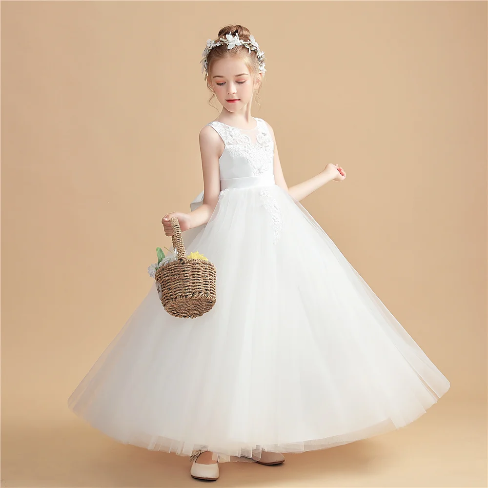 Princess Flower Girl Dress For Kids Pageant Ball Evening Gown Wedding Birthday Party Festivity Celebration Banquet Prom Event