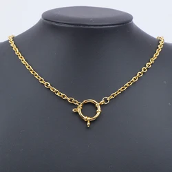 Stainless Steel O Rolo Chain Necklace For Women Gold/Silver Color Metal Link Chain Choker Necklaces