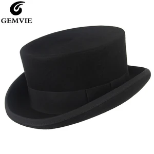 Gemvıe keçe şapka 11 cm %100 % yün, hem erkekler hem de kadınlar için bir şapka, yeni bir şapka, silindir, kostüm partisi, fedora, derby, sihir En iyi 10 satış, çılgın şapkacı şapkası-no. 6
