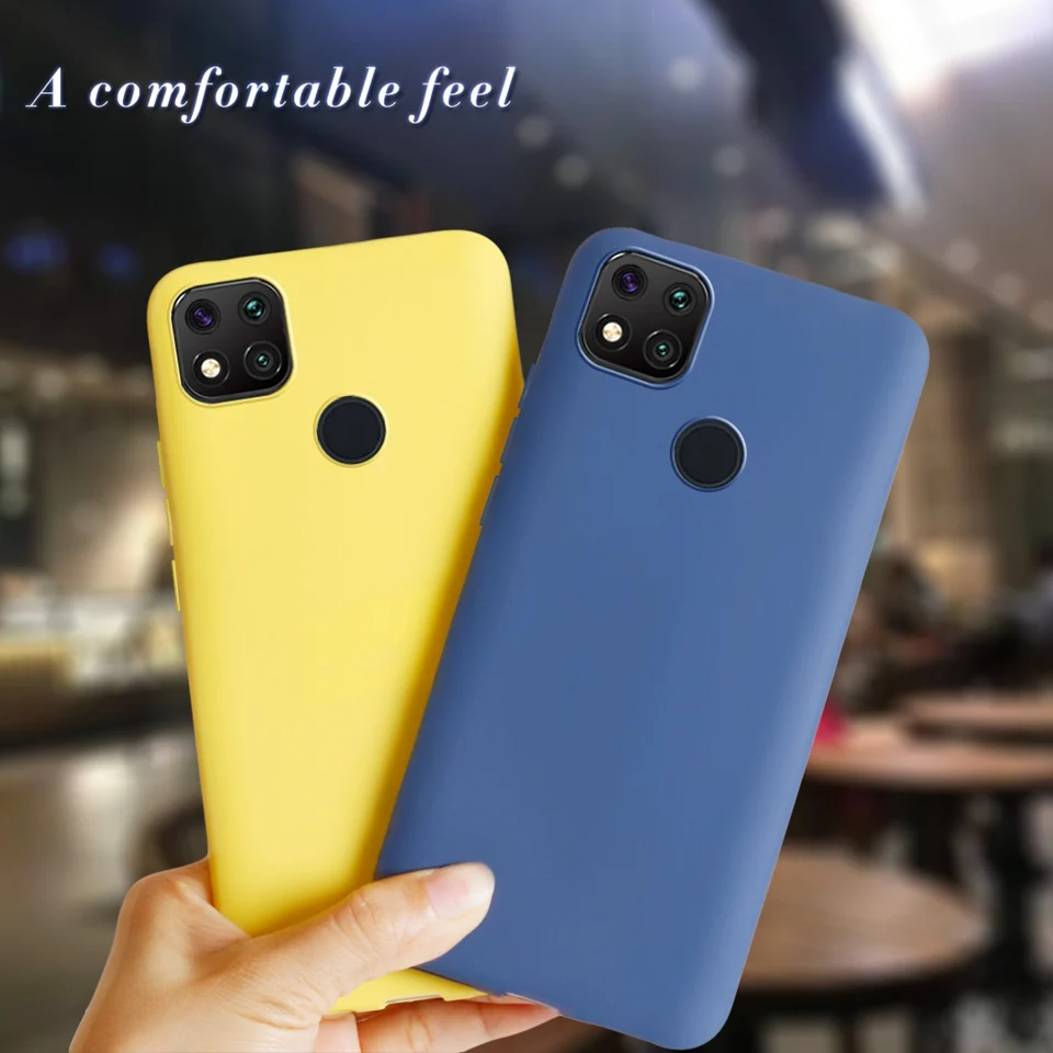 Liquid Silicon Case For Xiaomi Redmi 9C NFC Redmi9c Case Full Protection Soft Tpu Back Cover for Redmi 9C 9 C Bumper Phone Coque