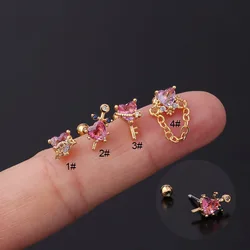 1PC 20G Ear Piercing Tragus Cartilage Dangle Earring Helix Conch Rook Lobe Stud Stainless Steel Body jewelry
