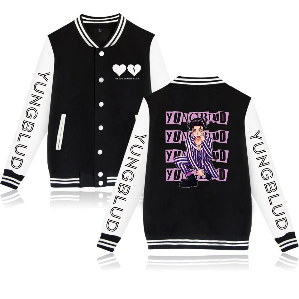 Yungblud-chaquetas de béisbol con estampado de Yungblud, ropa de uniforme, abrigo Be Fookin Happy, chándal, sudadera de Hip Hop, chaqueta Bomber