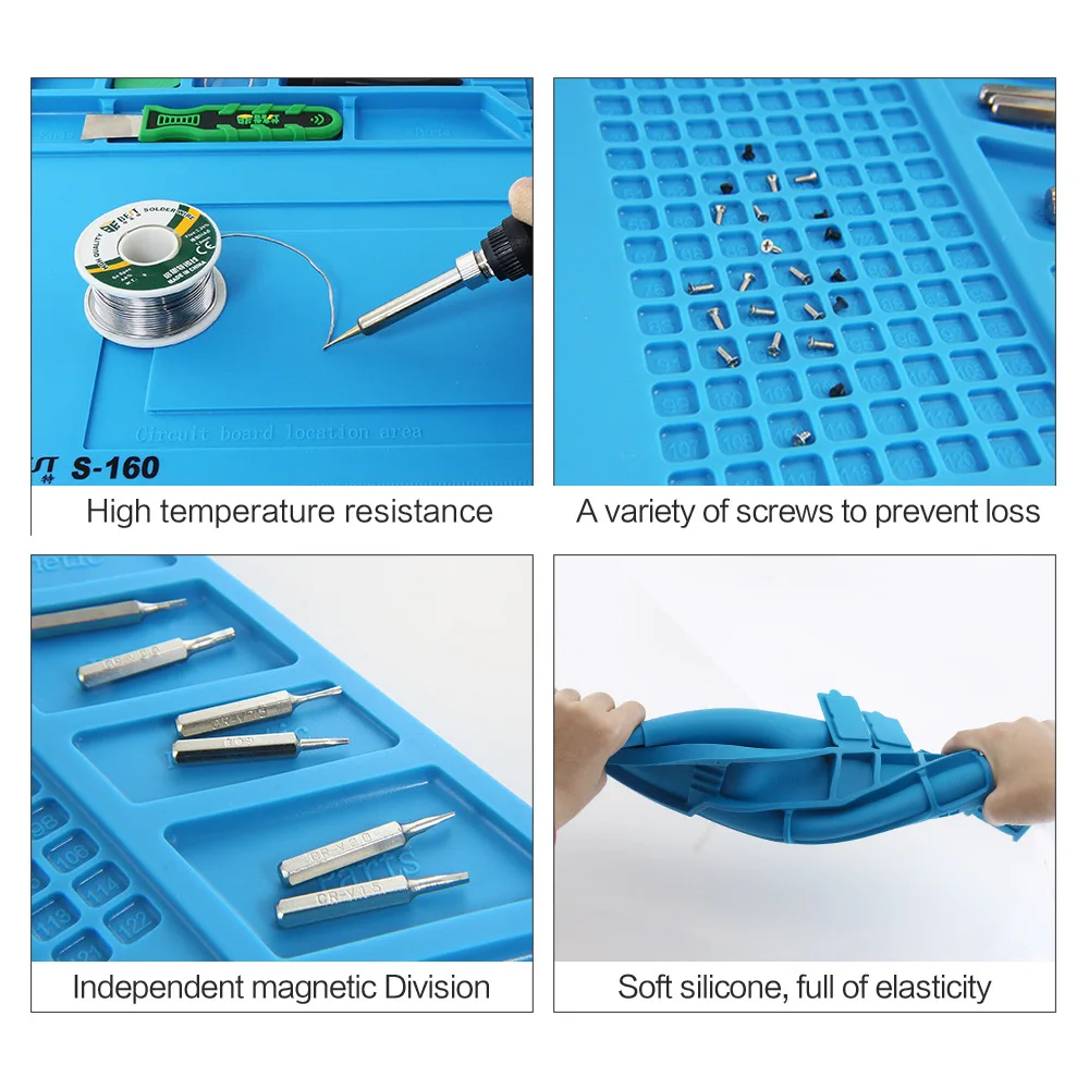 Soldering Work Station Mat Insulation Heat-Resistant Silicon Welding Platform Phone Laptop Computer Repair Magnetic Pad