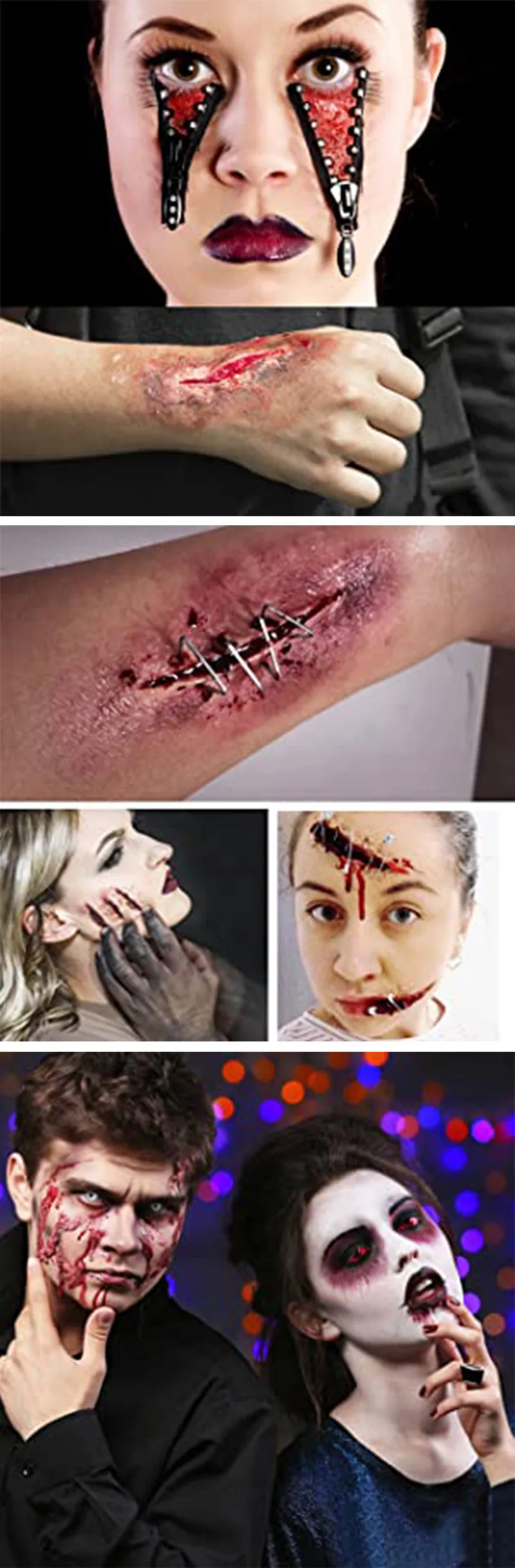 SFX Make-up-Set, 12-farbig, Gesichts- und Körperbemalung, Öl, Bühne, Spezialeffekte, Halloween, Wunde, Narbe, Wachs, Make-up, gefälschte Schorf, Blutspatel, Farbe – Detail 19