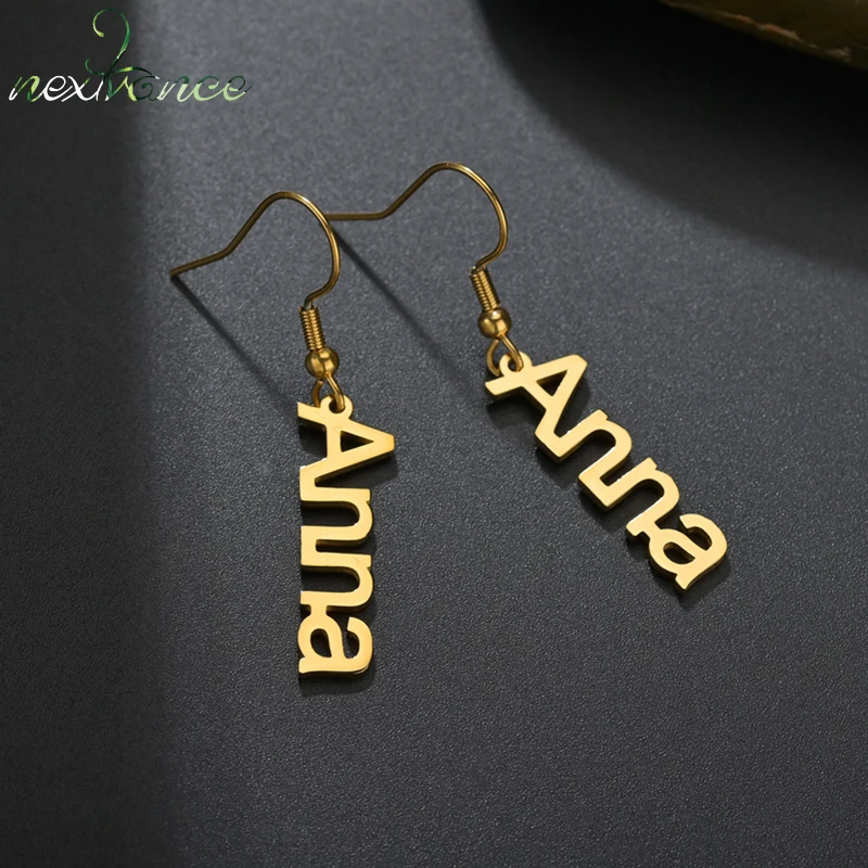 

Nextvance Eardrop Personalized Customize Name Drop Quality Stainless Steel Earring Namplate Dangler for Women Creativity Gift