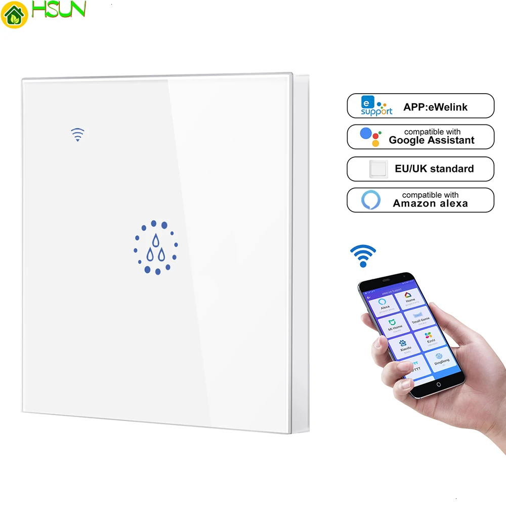 

Wifi Boiler Smart Switch Water Heater Switches Voice Remote Control EU/US PLUG Touch Panel Timer Outdoor work alexa google home