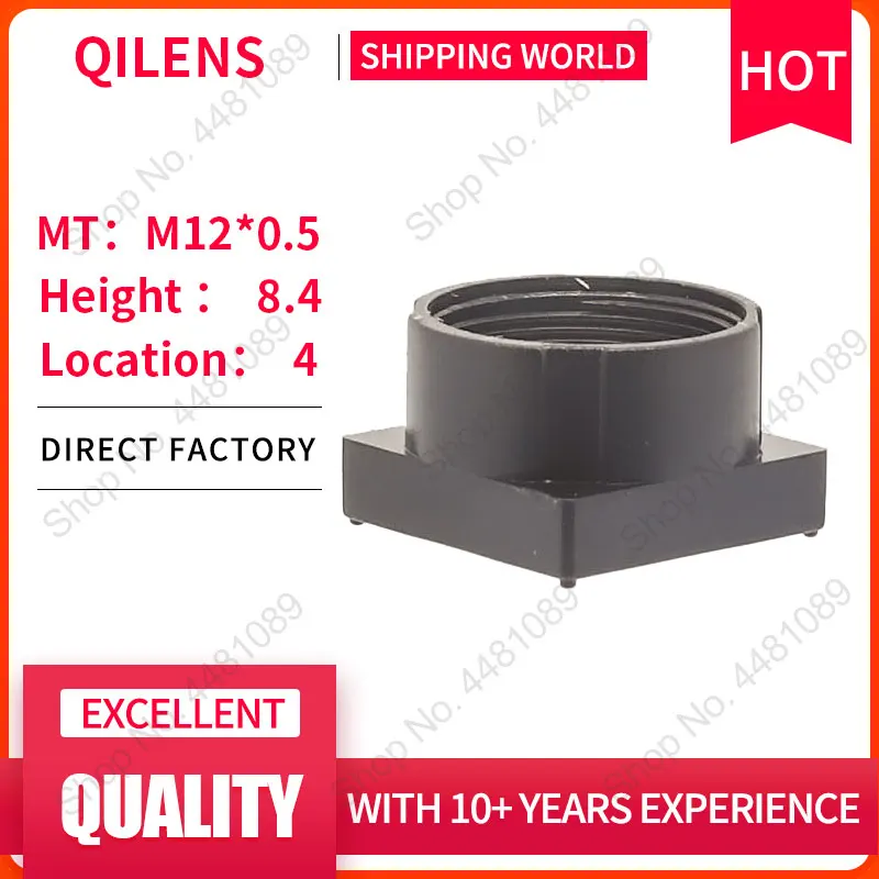 QILENS M12 Lens Holder Height 8.4mm  Support for CCTV Camera PCB IP Board Adapter Connector with 4 Location Pin