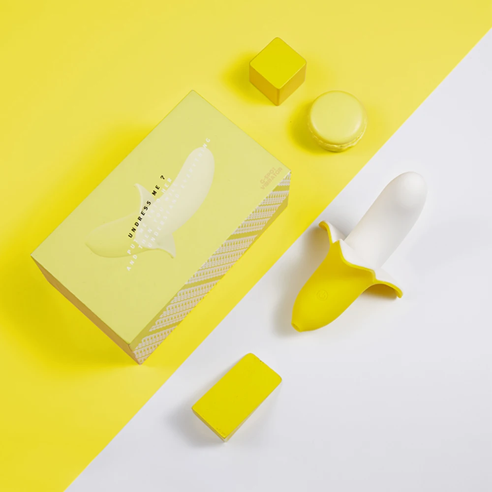 هزاز على شكل موز للنساء، محفز مهبل البظر مع التحكم في التطبيق، دسار لطيف مقاوم للماء، لعبة جنسية للبالغين أنثى