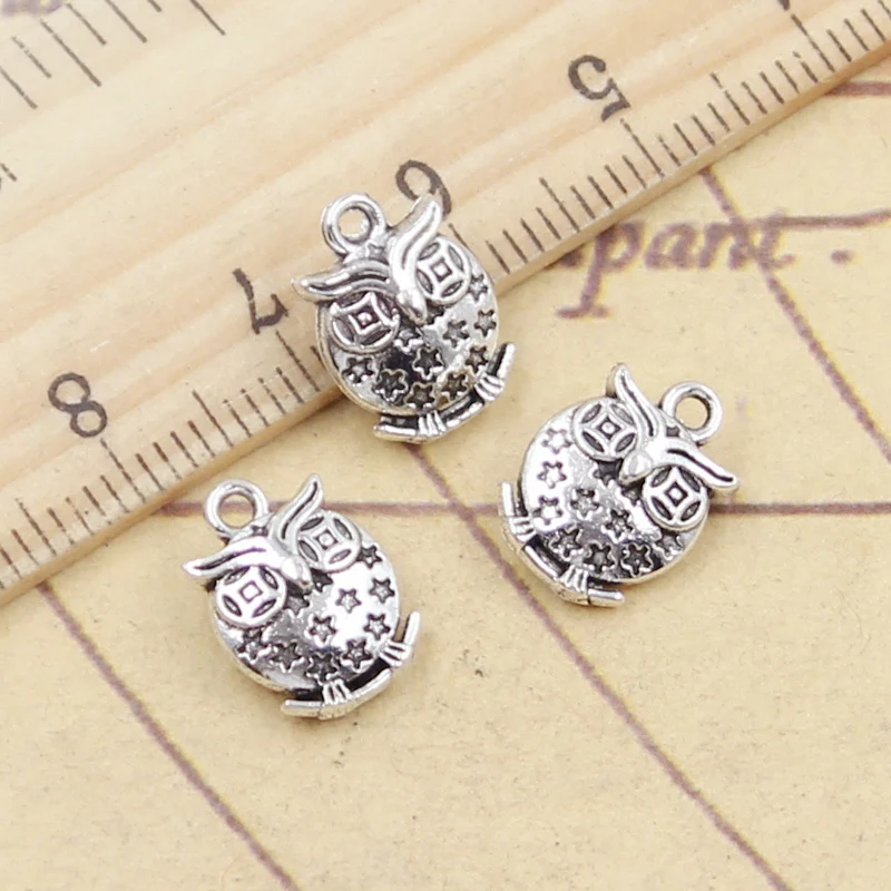 20pcs Charms Star Owl 12x9mm Tibetan Silver Color Pendants Antique Jewelry Making DIY Handmade Craft