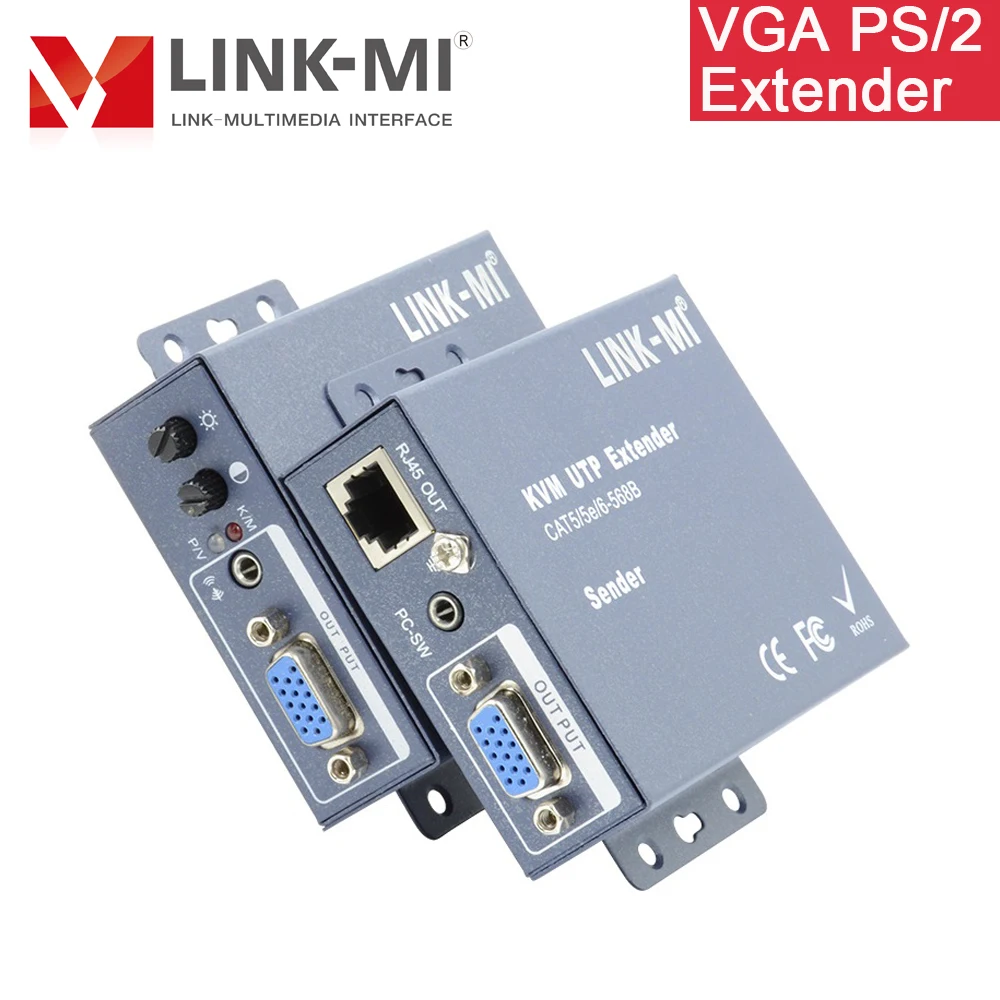 300m VGA KVM Extender 100m P/S 2 USB KVM Extender Over Cat5e/6 Cable VGA USB Extender