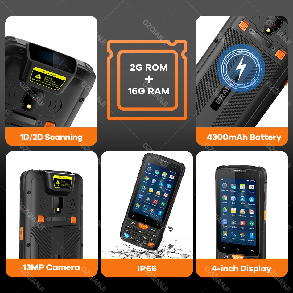 Imagem -03 - Dispositivo Portátil Áspero da Varredura do Leitor do Código de Barras do Varredor do Honeywell do Terminal 1d 2d do Coletor de Dados Pda com Nfc Bluetooth 4g Gps