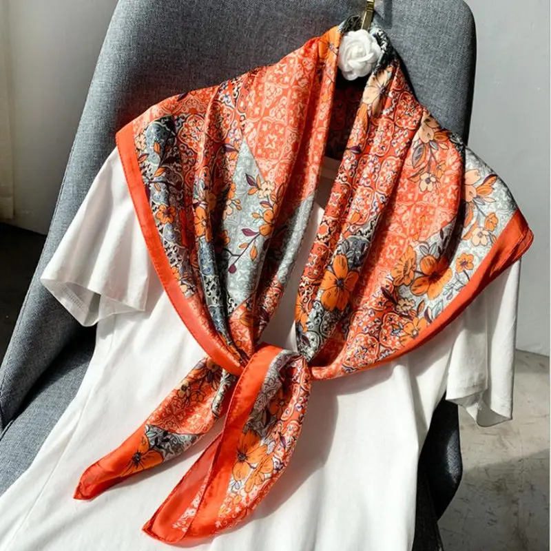 KOI LEAPING New fashion scarf for ladies Flower printing scarf shawl decorative headscarf Variety professional shawl hot sale