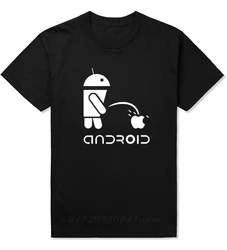 Fashion Men T Shirts Android Robot Male t-shirt  humor logo printed funny t shirt short sleeve Round Neck Ringer Tees