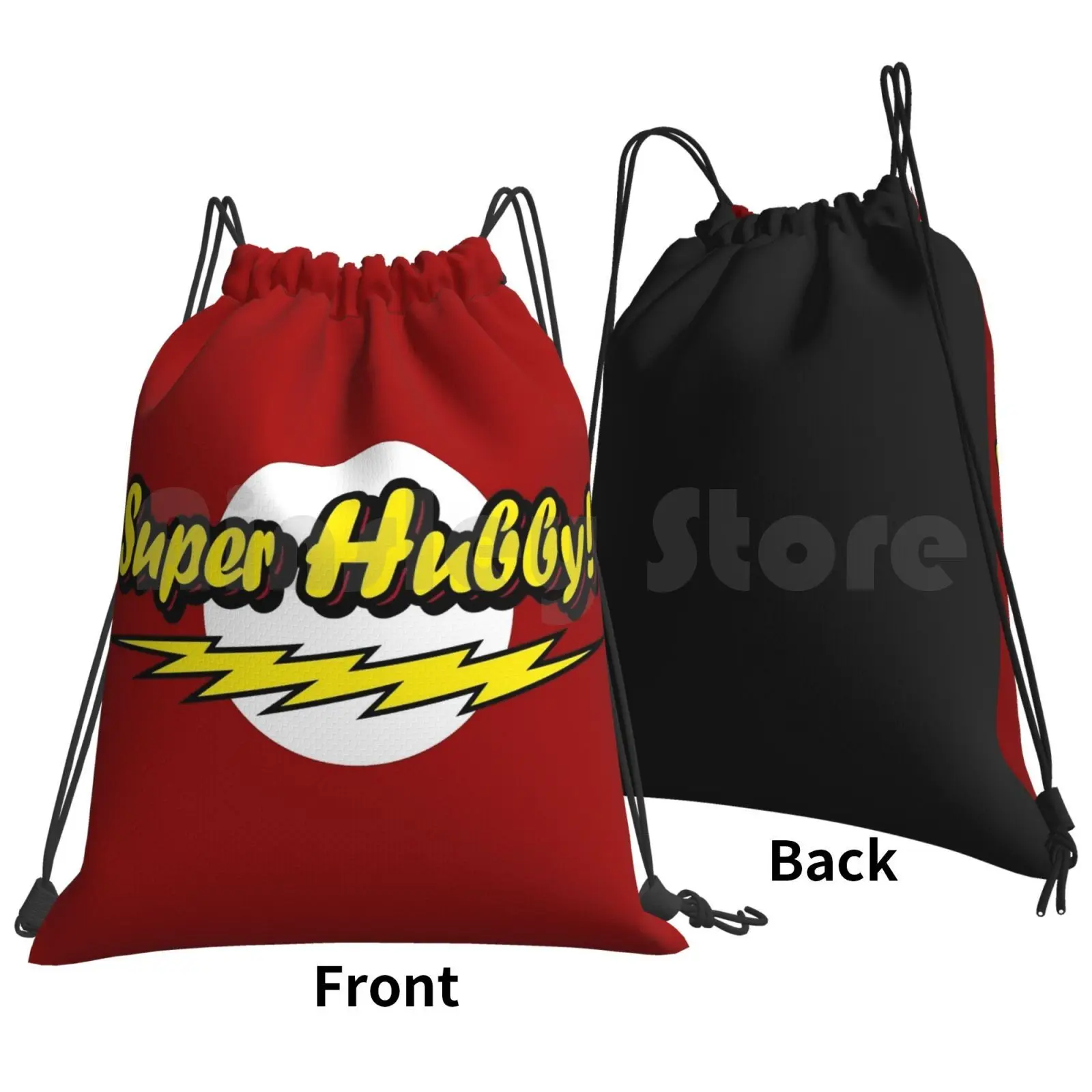 Husband Superhero Gift Backpack Drawstring Bags Gym Bag Waterproof Mens Man Superpowers Super Holidays Birthday Fathers