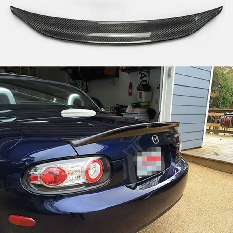 Car-styling For MX5 NC NCEC Roster Miata EPA Type 3 Carbon Fiber Rear Spoiler Glossy Fibre Trunk Wing Lip(PRHT Hard Top Only)