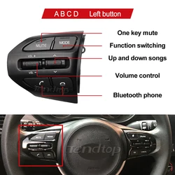 Steering Wheel Button Switch For KIA K2 RIO 2017 2018 2019 2020 2021 RIO X LINE Stonic RIO 5 Car Bluetooth Phone Cruise Control