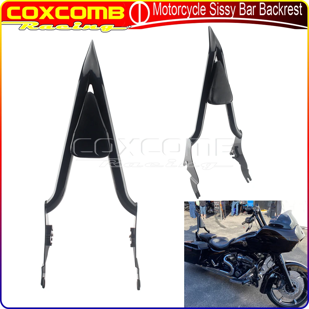 

Motorcycle 22"tall 1.5inch Detachable Passenger Sissy Bar Backrest For Harley Touring CVO Road King Electra Street Glide 2009-Up