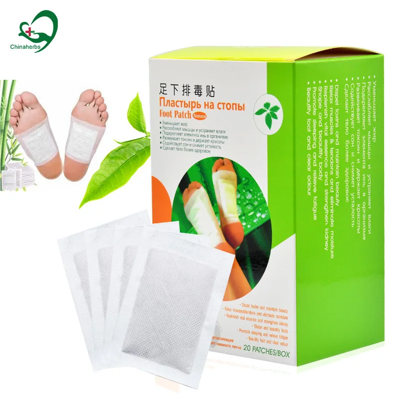 40Pcs/2Packs Herbal Detox Foot Patches Toxin From Body Detoxing Absorbent Foot Patch Weight Loss Slimming Ginger Wormwood Pads