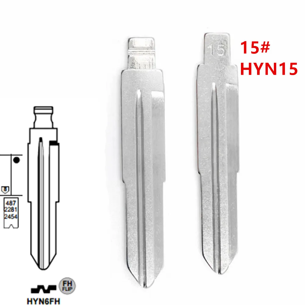 Lame de clé vierge à rabat HYN15, HYN6, 15 # HYN6FH, pour Hyundai Elantra 4.3 son Kia Cerato pour KD continent, bricolage xhorse, télécommandes VVDI, 10 pièces