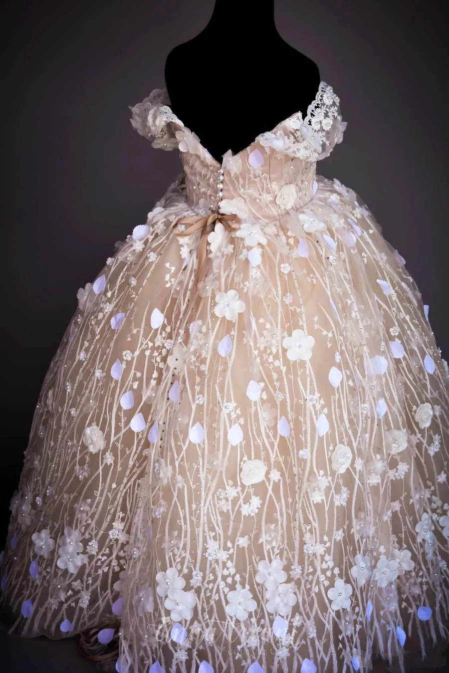 Robes de demoiselle d'honneur mignonnes pour mariage, robe de bal épaules dénudées, robes de spectacle pour enfants en Tulle perlé, robe de Communion, 2020