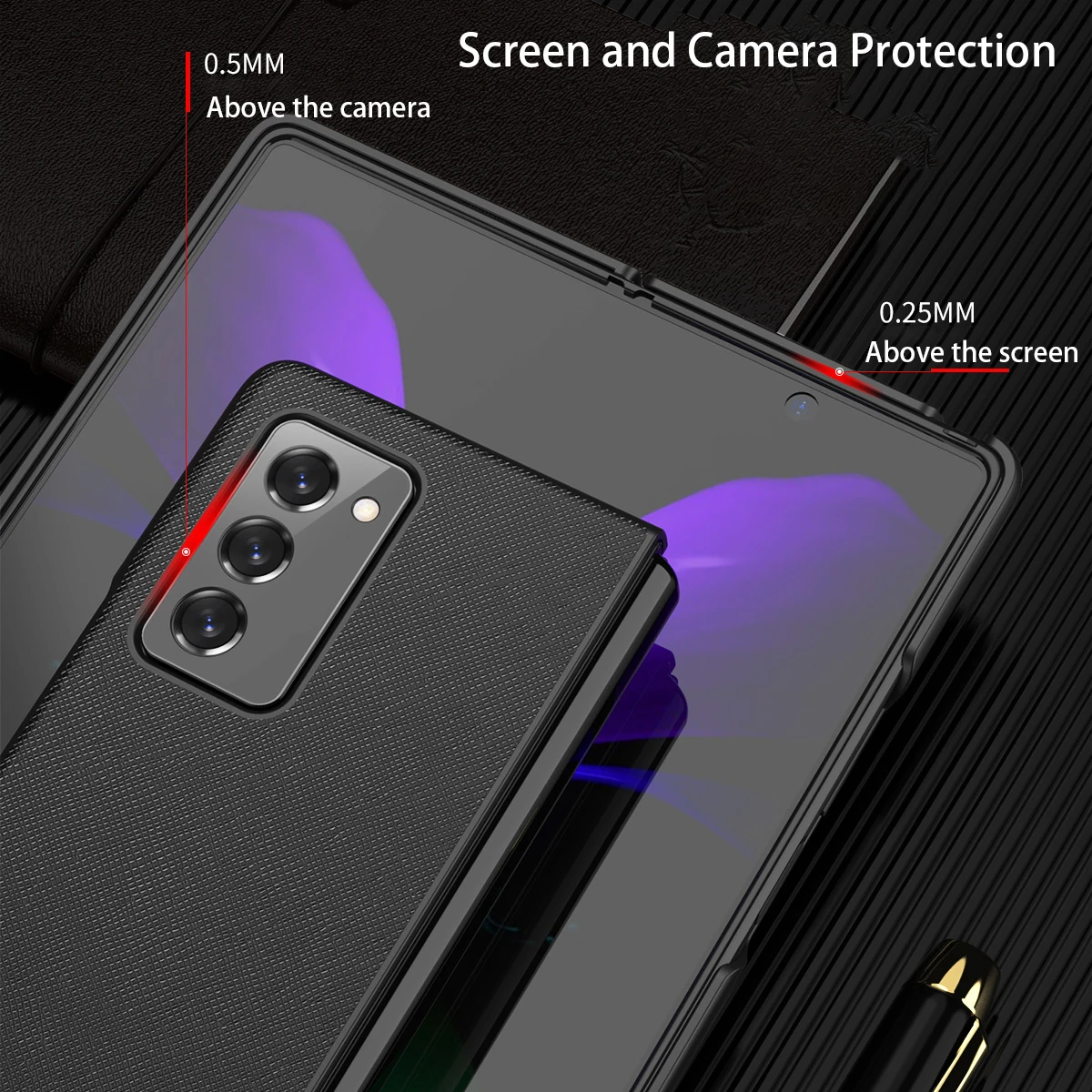 Leather Flip Foldable Case for Samsung Galaxy Z Fold 2 Cover Cases SM F916B SM F916N W21 Z Fold 2 5G Full Protection Phone Shell